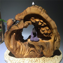 Thuja sinking material root carving ornaments pure hand-shaped back incense burner rock Cypress dry bubble tea table dead wood root art