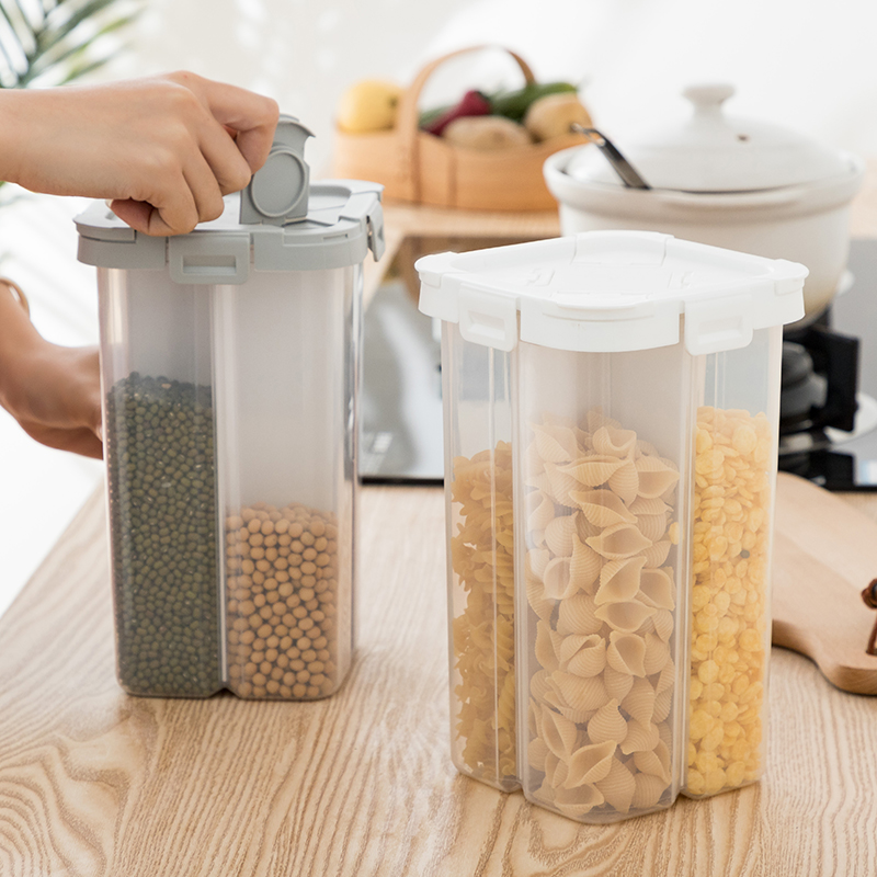Sealed cans grain storage box large-capacity four-compartment dry goods storage box cereal box grain storage jar