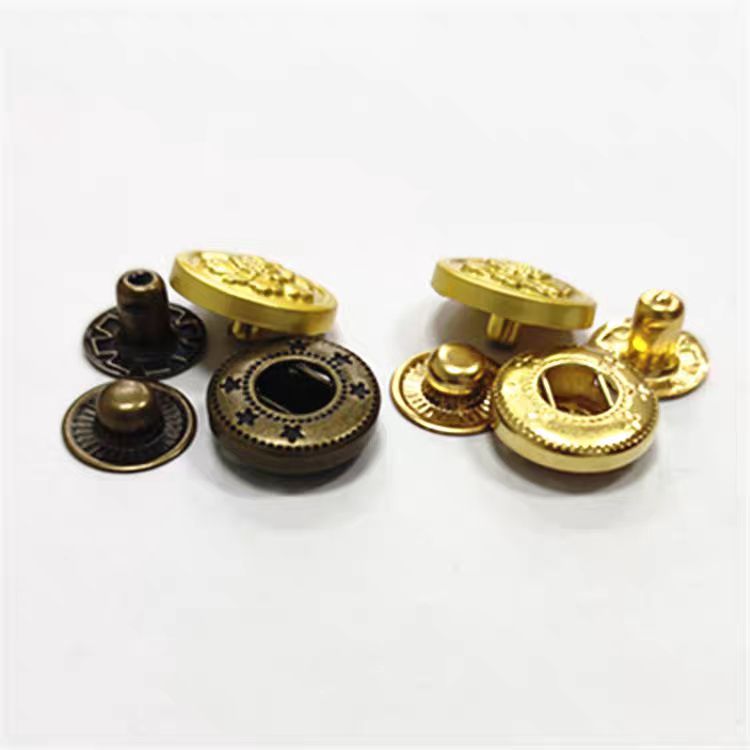 New Metal Gold Peony Flower Security Uniform Buttons, Suit Buttons, Shoulder Buttons, Shirt and Jacket Snap Buttons