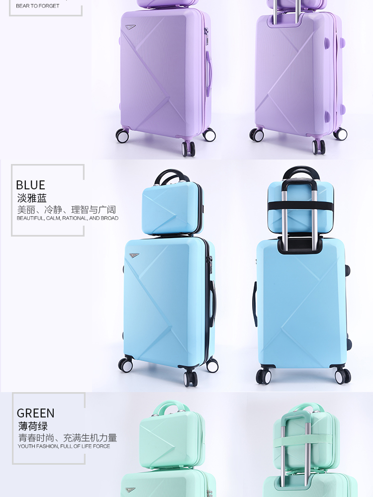Du lịch vali xe đẩy phổ quát 20 inch mật khẩu nội trú hộp sinh viên phiên bản tiếng Hàn của hộp thủy triều vali 24 inch vali vải