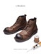Martin Boots for Men, Genuine Leather, Retro, Large Toe, High-Top Leather Shoes, Winter British Short Boots, Men's Soft Leather Japanese Work Boots