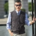 Mùa xuân và mùa thu người đàn ông trung niên của áo len vest cardigan cha mặc trung niên không tay vest áo len nam quần áo