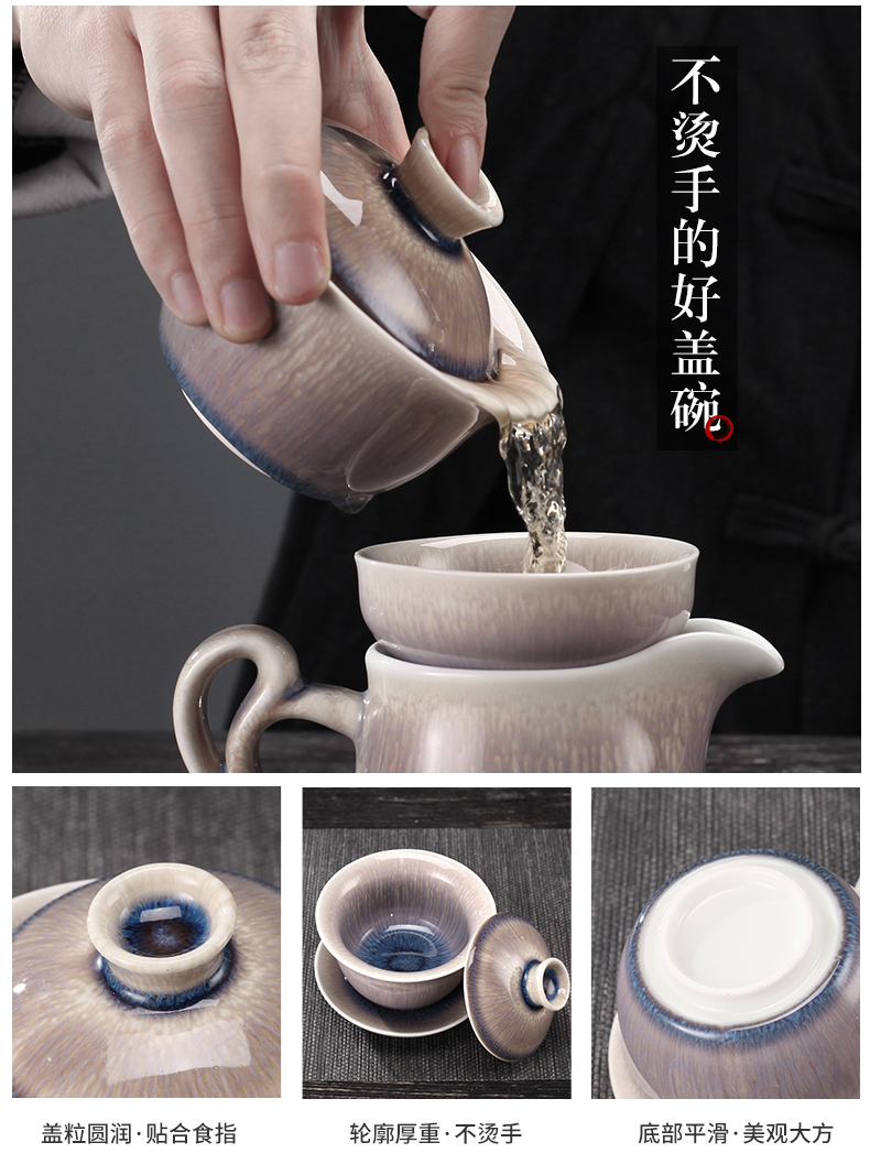 TaoMingTang masterpieces with silver kung fu tea set the home drawing masterpieces tea teapot teacup