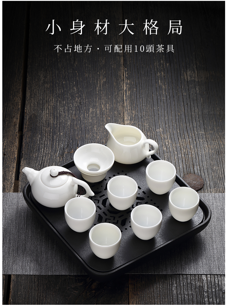 TaoMingTang black pottery do kung fu tea tray household mini ceramic small stage dry dip water saucer contracted