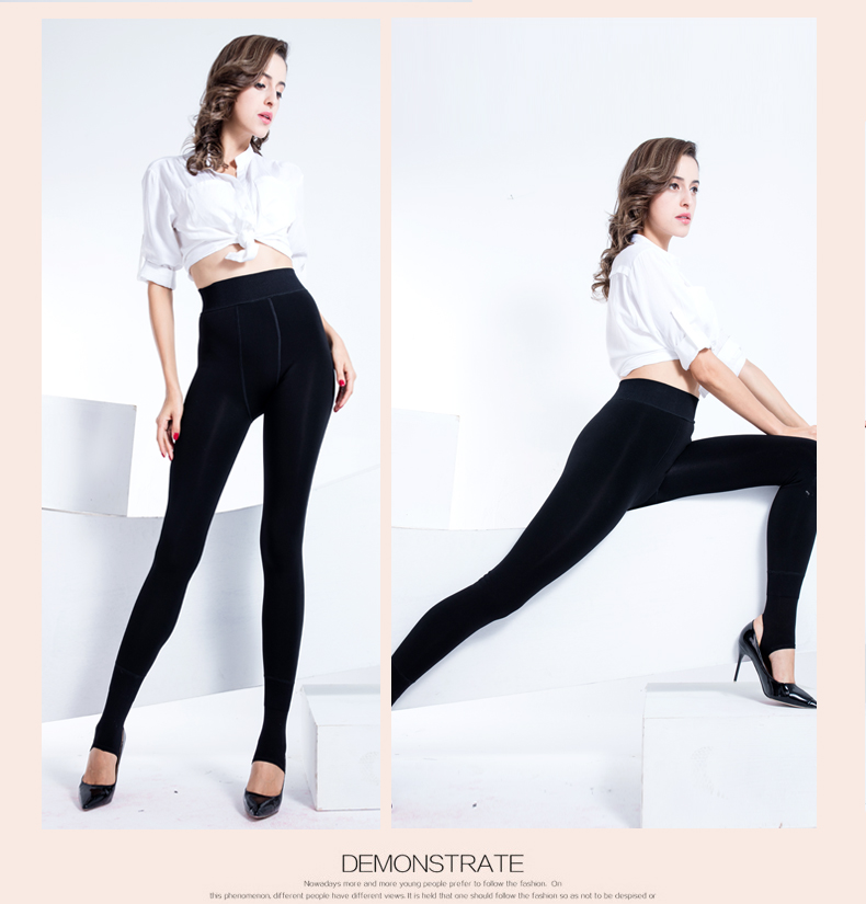 Người mẫu Nam Phi quần lửng mùa thu và mùa đông cộng với vớ nhung dày Quần legging mùa đông vớ chân ấm áp với thân và chân quần tất nữ lưới
