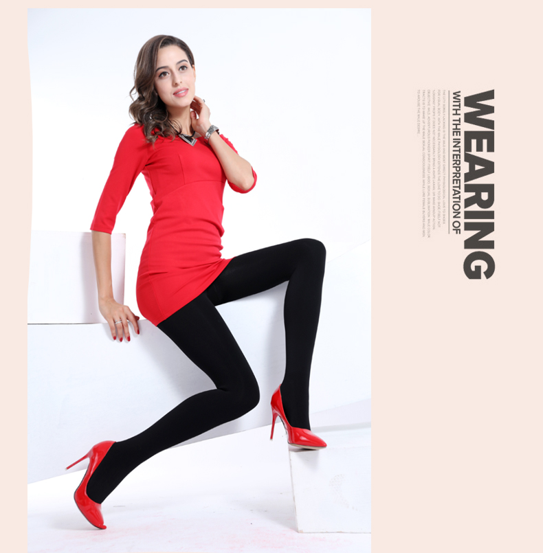 Người mẫu Nam Phi quần lửng mùa thu và mùa đông cộng với vớ nhung dày Quần legging mùa đông vớ chân ấm áp với thân và chân quần tất nữ lưới