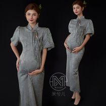 2037 Shadows of pregnant women Photographic Photography Write a True Clothing New Chinese Chinese Tidal Wave Chinese Elegant Qipao Out Rental