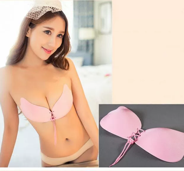 Phụ nữ mang thai chụp ảnh Lala nữ thần cánh vô hình áo ngực dán đồ lót silicone váy cưới thu thập đồ lót kéo dây