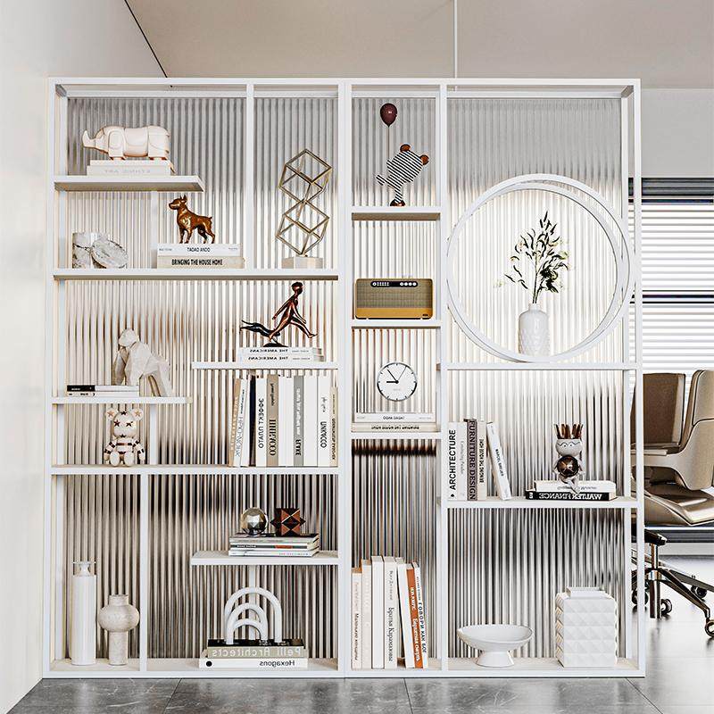 Changhong Glass Display Rack Screen Partition Cabinet Entrance Door Foyer Office Partition Wall Modern Minimalist Decorative Rack