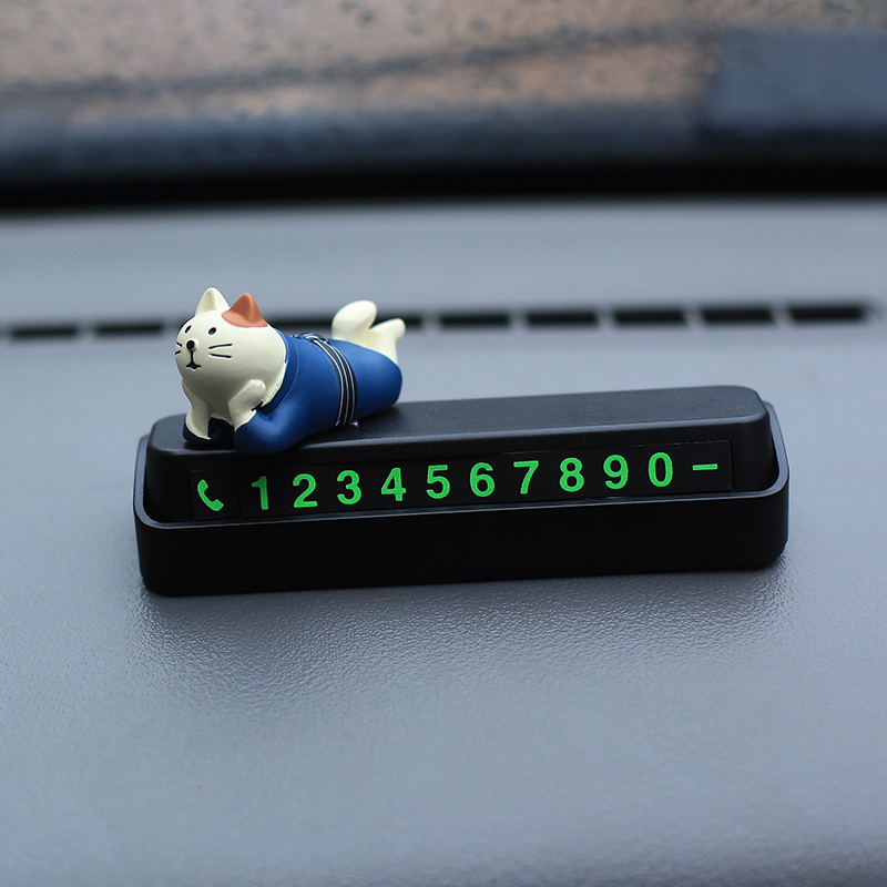 Temporary parking sign girl senior moving car phone creative ornament number plate center console cute car car