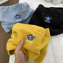 (Windproof and Warm) Childrens Double-Sided Scarf Girls Polar Fleece Neck Sleeves Medium Big Childrens Warm Scarf Autumn and Winter