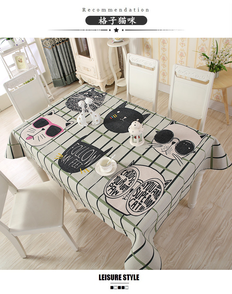 Khăn trải bàn bằng vải cotton và khăn trải bàn sáng tạo Châu Âu bàn cà phê nhỏ vuông nhà ăn khăn trải bàn hình chữ nhật hiện đại tối giản khăn trải bàn vải canvas