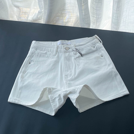 European and K-Style of 2023, New Summer Thin Wide-Leg Pants, Slimming Look, High-Waisted White Stretch A-Line Hot Pants, Fashionable