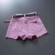 European-Style Korean Version of Taro Purple-Pink High-Waisted Ripped Frayed Denim Shorts, Slimming, Versatile, Loose Wide-Leg Pants for Women