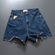 European Korean version 2025 summer new Korean version high waist blue wide leg pants loose soft thin denim shorts for women