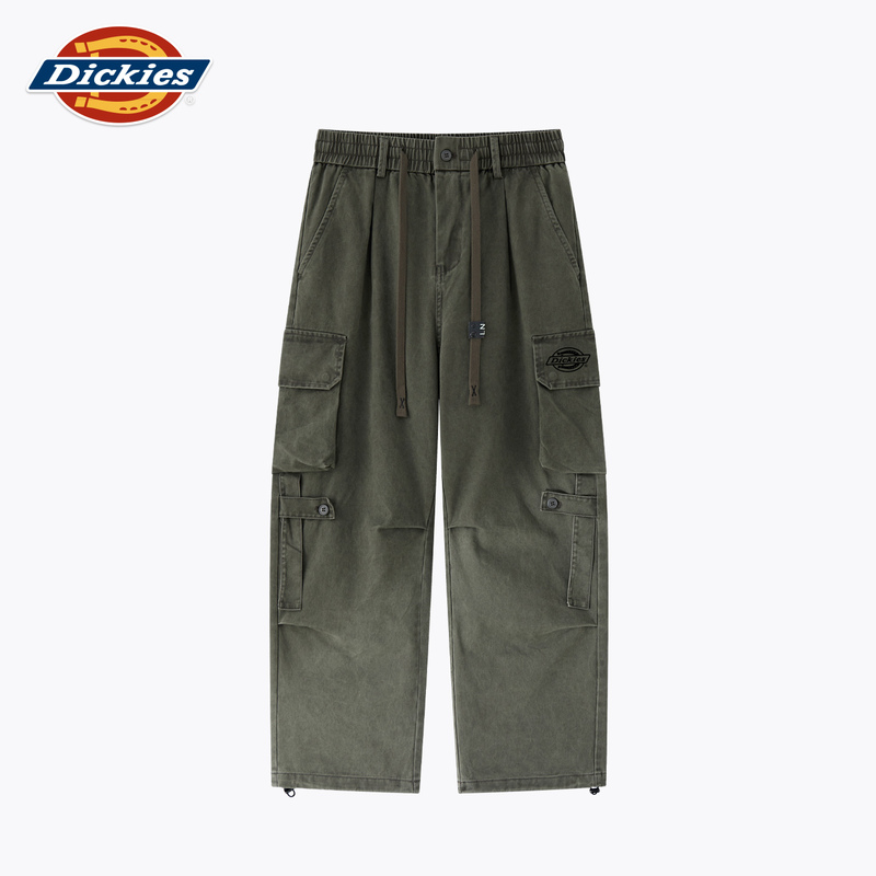 Dickies Official Authentic Military Green Work Pants for Men, Autumn American-Style Heavy-Duty Pure Cotton Sports Straight-Leg Long Pants
