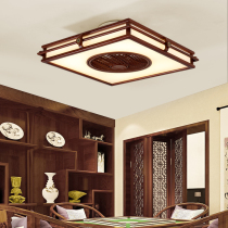 New Chinese ceiling lamp electric fan lamp Chinese style antique solid wood living room lamp bedroom book lamp restaurant tea house lamp