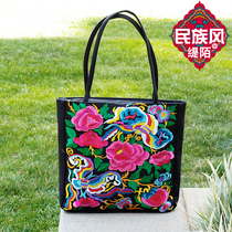 2021 new ethnic style embroidery canvas bag large capacity student art shoulder bag casual versatile canvas bag women