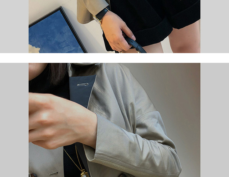 Màu sắc dáng đẹp châu Âu và họa tiết vải ngắn áo khoác gió 2019 kiểu dáng mới cho nữ - Trench Coat mẫu áo khoác đẹp