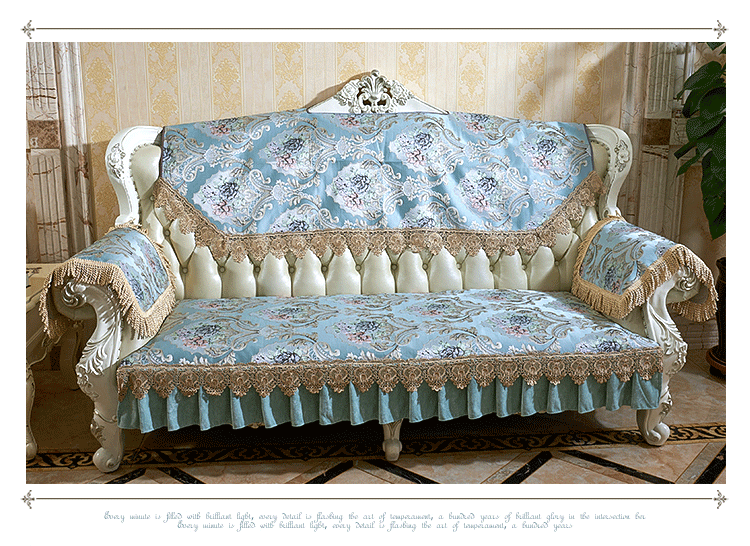 Sofa phong cách châu Âu đệm cao cấp sang trọng chống trượt sofa đệm vải bọc sofa lưng khăn tay vịn bốn mùa chaise - Ghế đệm / đệm Sofa đệm lót ghế ngồi văn phòng