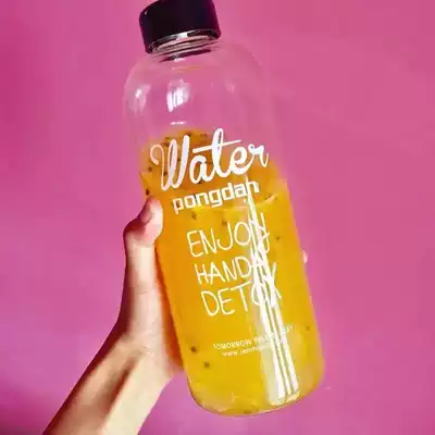 Pongdan water Large capacity Korean version of Korean glass transparent water cup Student portable creative water bottle