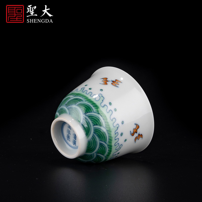 Holy big porcelain jingdezhen blue and white color bucket airdropping yongzheng grain bell cup high - grade tea service manual kung fu tea cups