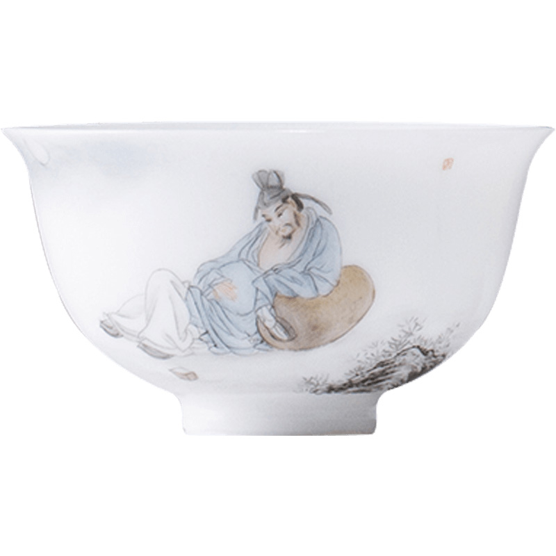 Santa teacups hand - made ceramic kung fu new color ultimately responds four jie sample tea cup masters cup pure manual of jingdezhen tea service