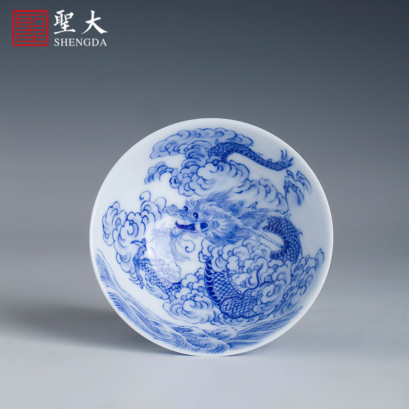 Santa teacups hand - made ceramic kungfu ruyi flower painting of YunLongWen cup all hand of jingdezhen tea service master
