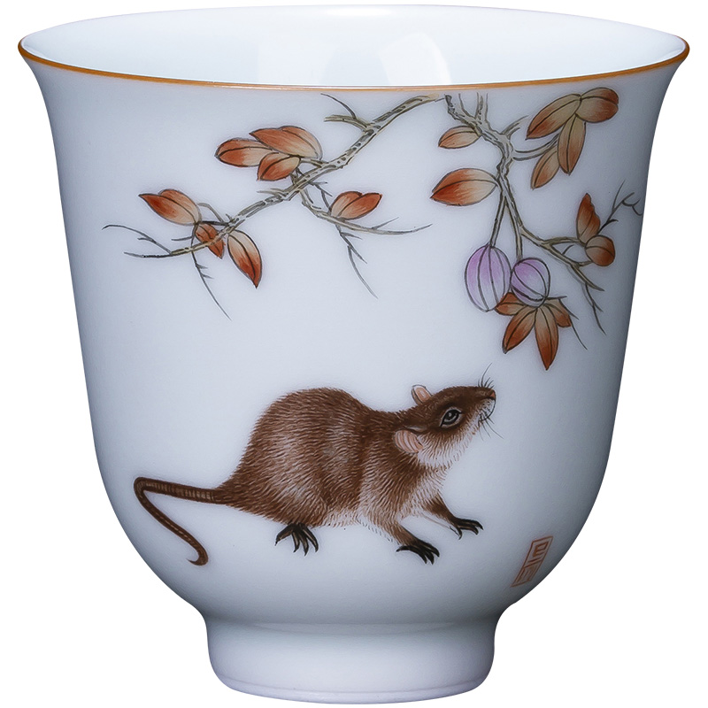 The New color rat at Santa teacups hand - made ceramic kung fu in the spring the bell cup cup all hand of jingdezhen tea service master
