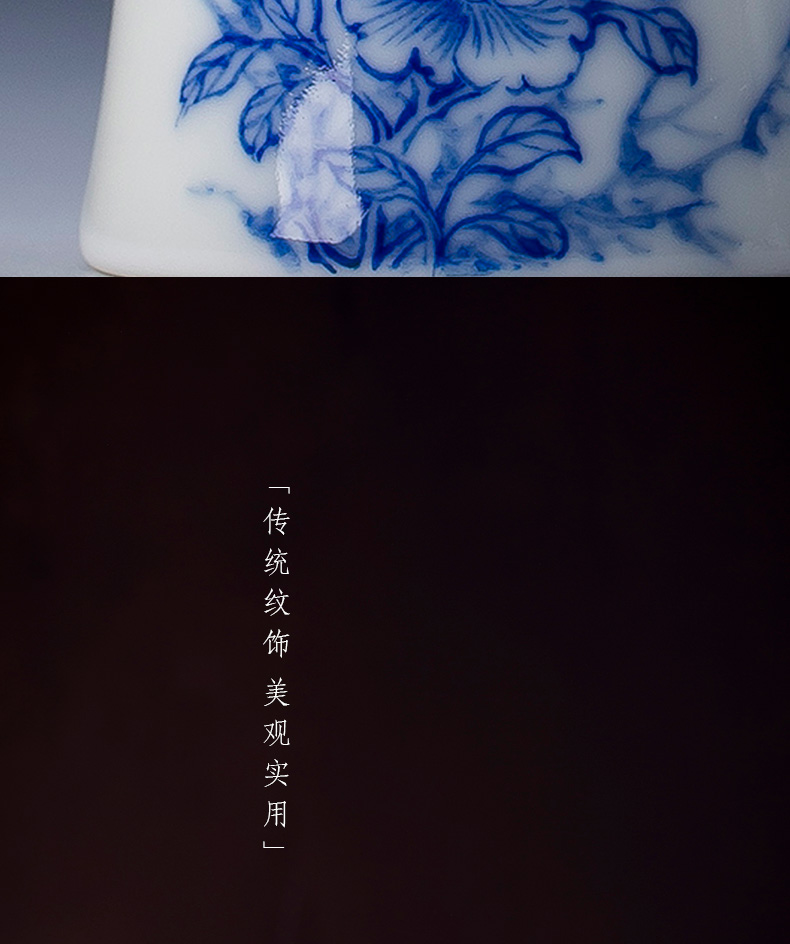 The big buy blue and white bamboo GaiWanCha hand - made ceramic cover lid all hand jingdezhen kung fu tea accessories