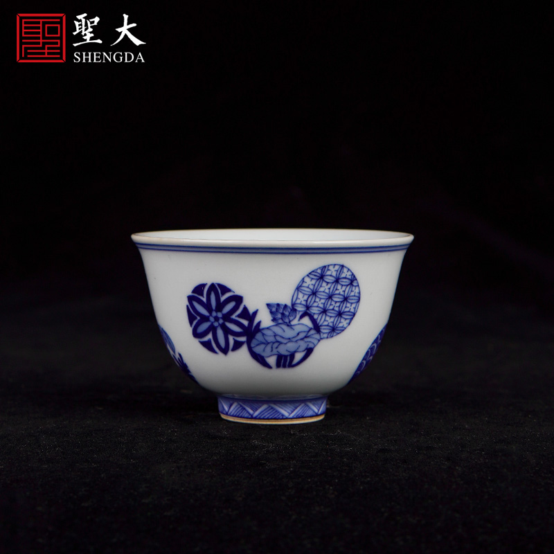 St the ceramic masters cup pure hand - made porcelain ball sample tea cup flower all hand jingdezhen tea kungfu tea cups