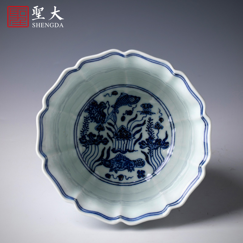 The big four supplies hand - made ceramic fangming mackerel algae melon leng water jar wash to kung fu tea accessories of jingdezhen