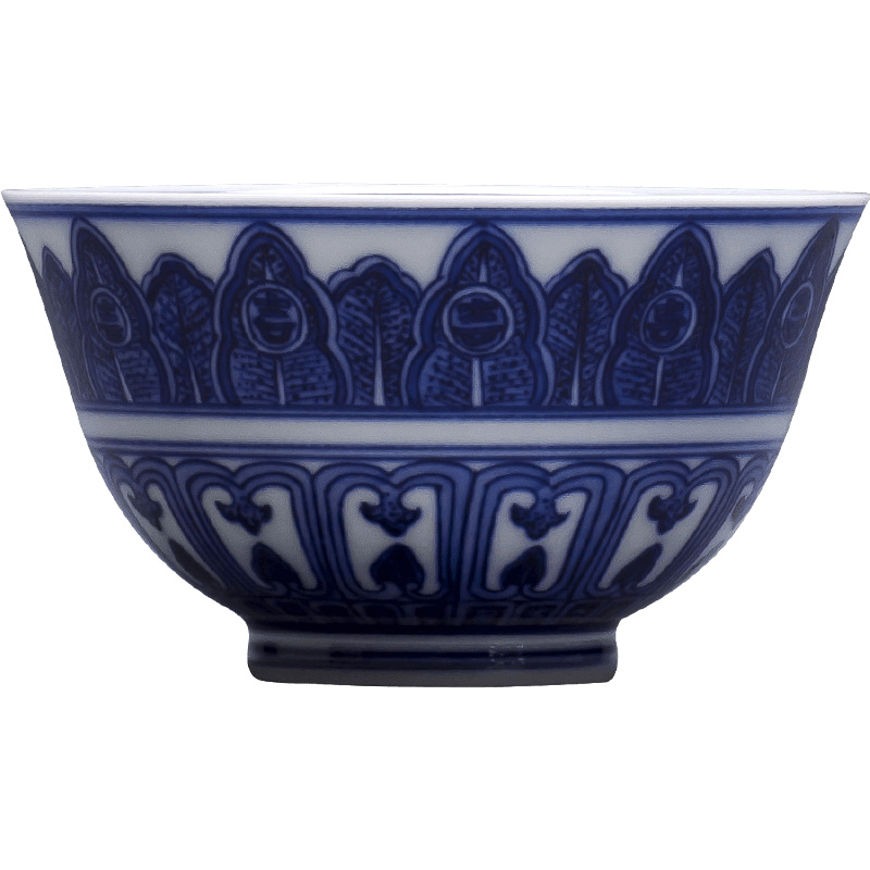 St the ceramic kung fu tea master cup hand - made antique blue - and - white, lotus - shaped in grain sample tea cup of jingdezhen tea service