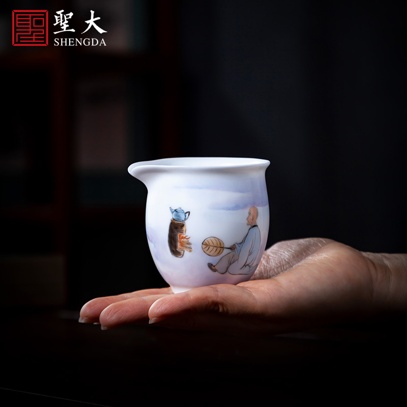 Holy big new ceramic fair keller hand - made color Fried tea character all hand jingdezhen tea accessories fair keller of tea sea