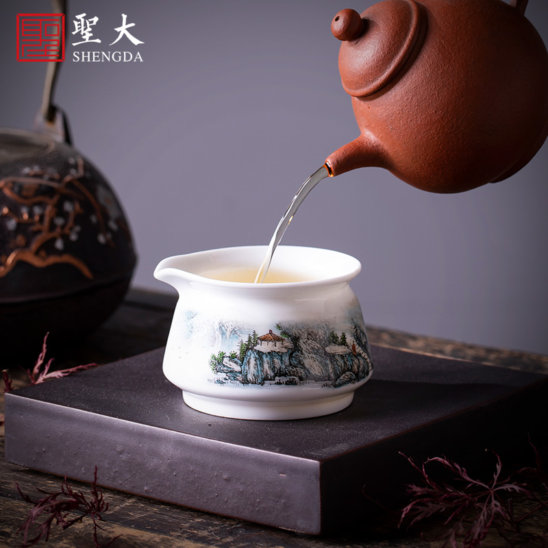 St new big ceramic fair keller hand - made color landscape stone for a tea sea hand points of jingdezhen tea service