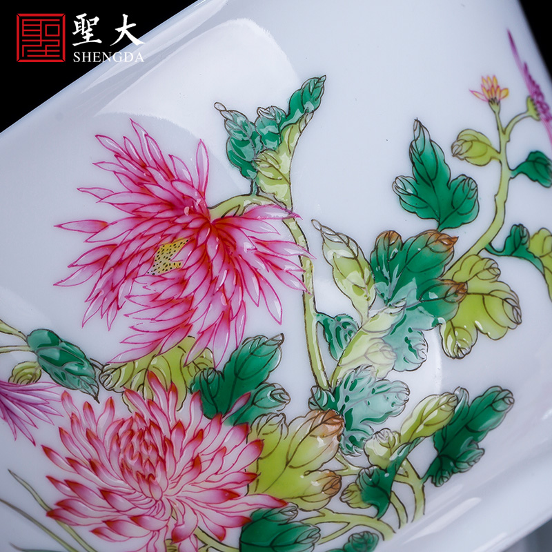 Holy big three to tureen hand - made ceramic colored enamel is the spit tureen tea bowl full manual of jingdezhen tea service