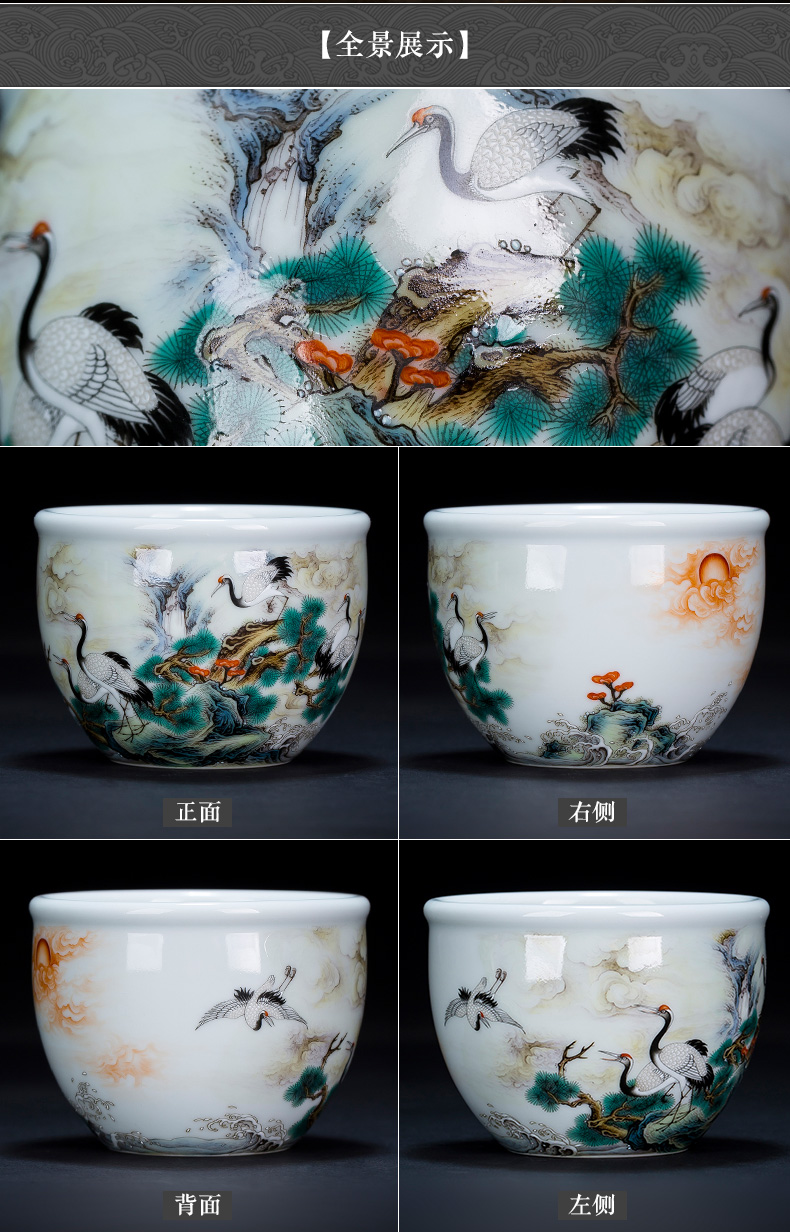 Holy big ceramic kung fu tea master sample tea cup heavy pastel pine creek James t. c. na was published cylinder cup of jingdezhen tea service by hand