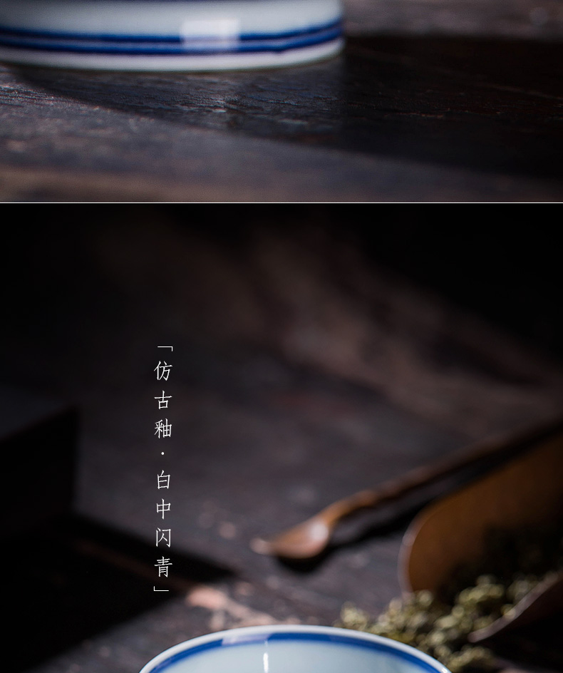 Holy big cup sample tea cup hand - made ceramic kungfu archaize jingdezhen blue and white name plum blossom put tattoo master cup tea cup