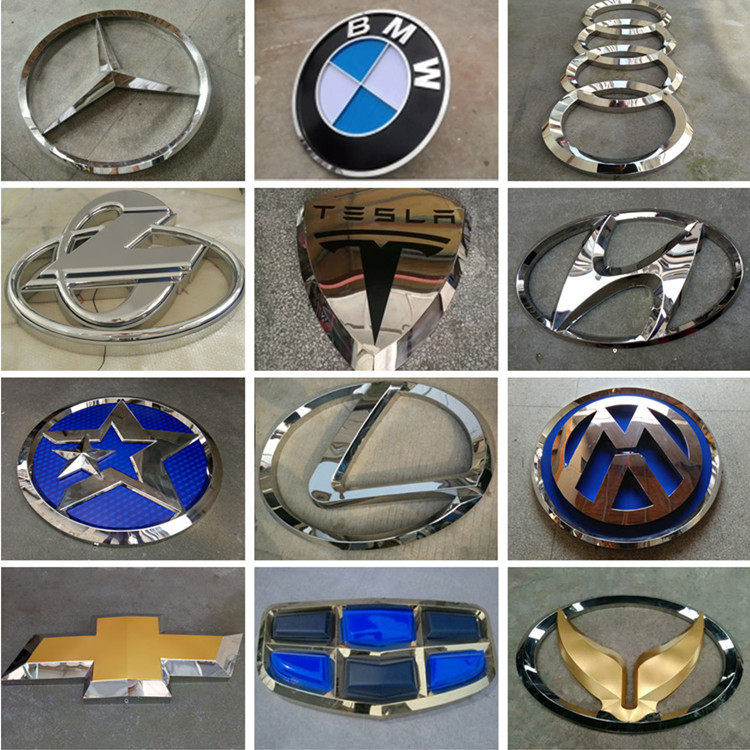 3D car chrome plated stainless steel 3D car logo luminous 4S shop blister electroplated car logo 3D stereoscopic character
