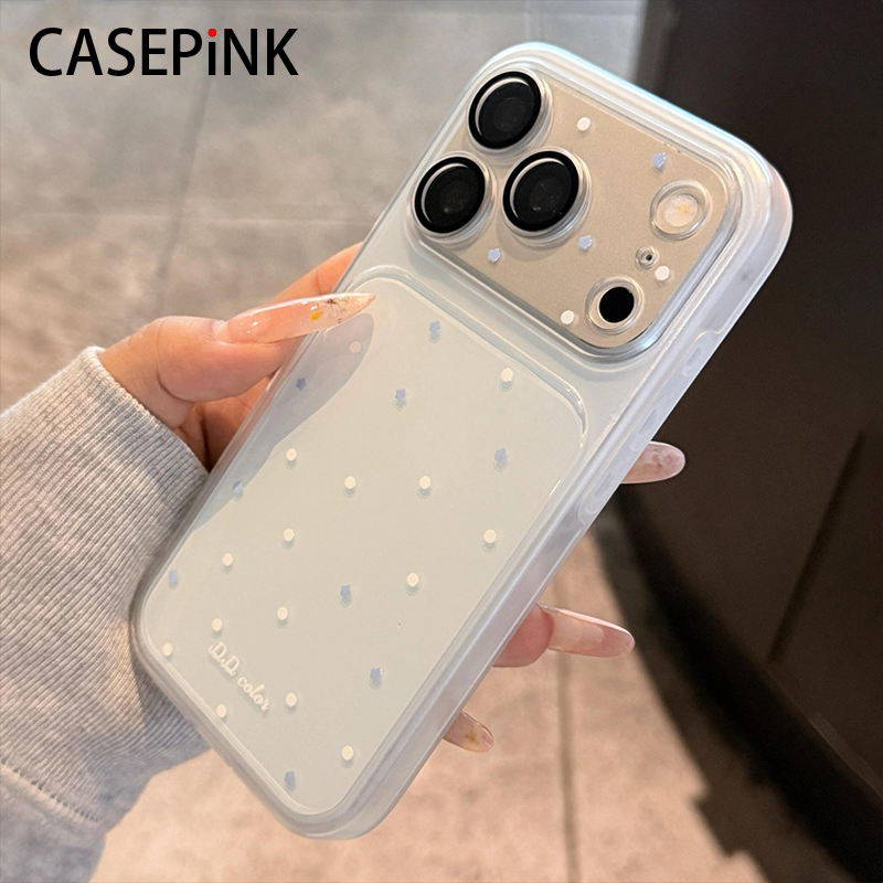 Casepink Is Suitable for Iphone18Promax Mobile Phone Case for Women, New Super Popular Ins Polka Dot Large Window Apple 17Pro Exquisite Case with Hanging Chain 16 Super Nice-Looking Full-Cover Lens Anti-Fall Protective Case