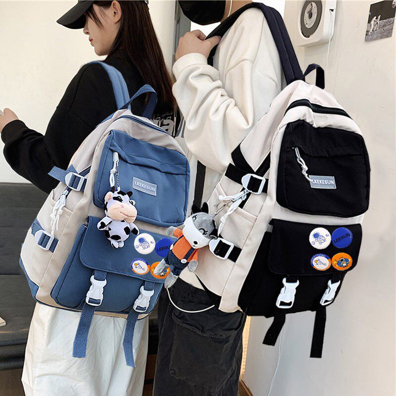 Tide brand backpack men's backpack 2022 new fashion ins Japanese schoolbag college students women's leisure travel computer