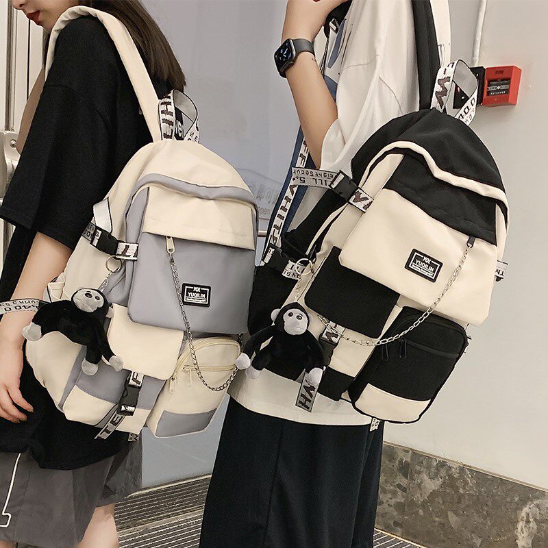 Tide card Han version Schoolschool boys junior high school students high school high school large capacity double shoulder bag Shoulder Bag Women's Computer Package