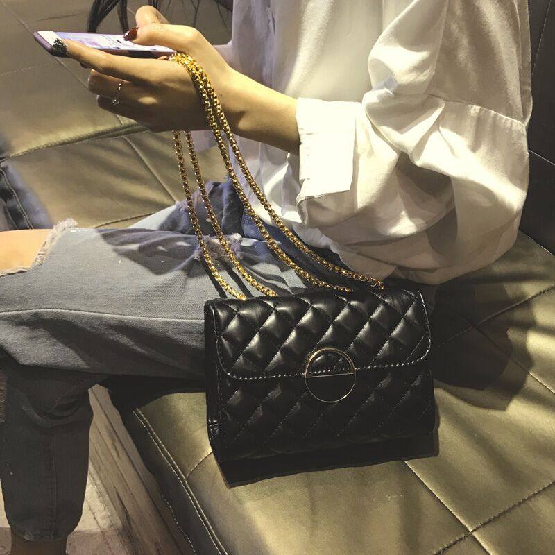 Casual Advanced Sensation Pouch Bag Woman 2020 New fashion Rhombus Chain Small Black Bag Single Shoulder Diagonal Satchel Bag