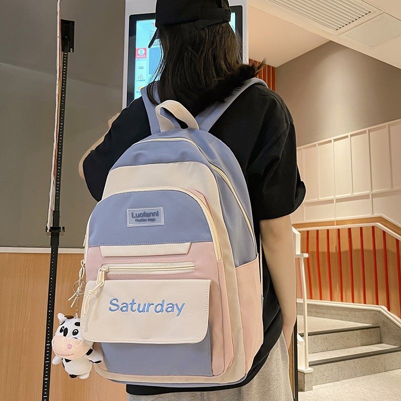 Tide Cards Collage of girls High school students High school students Primary school students 3-6 grade large capacity double shoulder bag