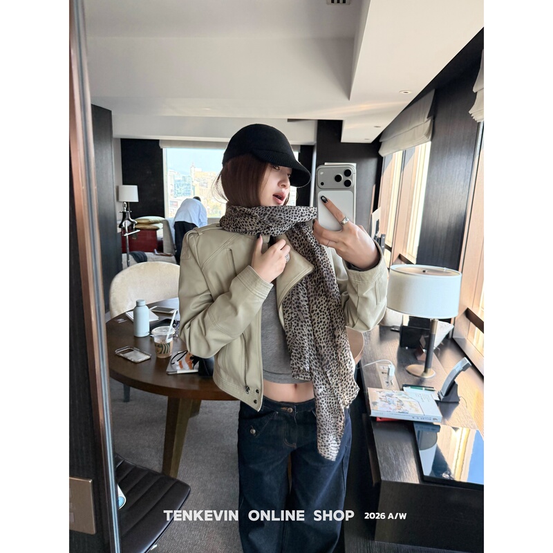 Eleven Stones Sunset Echo Pure Cotton Stand Collar Slim Fit Workwear Jacket Women's Early Autumn Short Oversized Top Eleven Stones Sunset Echo Pure Cotton Stand Collar Slim Fit Workwear Jacket Women's Early Autumn Short Oversized Top
