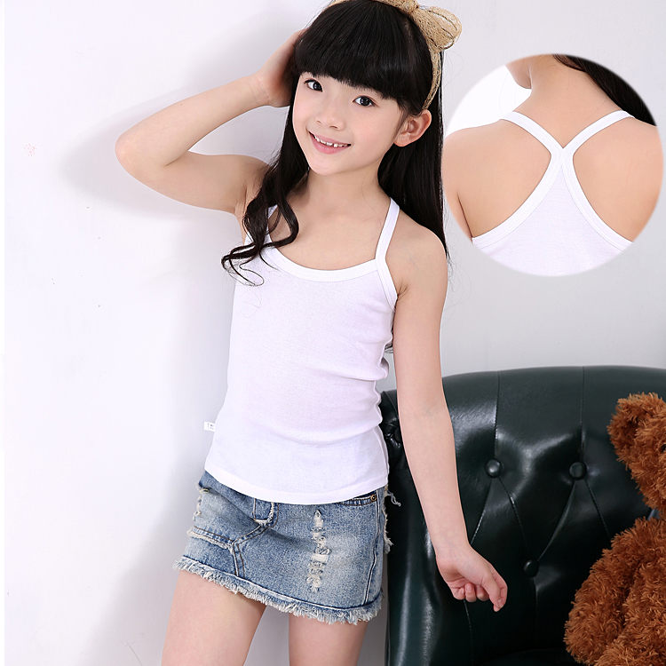 Childrens vest bông cậu bé từ Hàn Quốc phiên bản kẹo màu bông cô gái Y-word sling nhỏ mùa hè vest trẻ lớn.