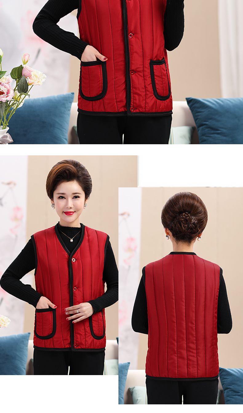 Bà mùa thu đông quần áo vest mới dày cộng với nhung mẹ chất liệu cotton cotton trung niên nam vest mùa đông áo phao nữ dáng dài hàn quốc