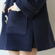 ລະດູໃບໄມ້ຫຼົ່ນແລະລະດູໜາວປີ 2023 New Mori Girl A-Line Cloak College Style Hooded Horn Button Woolen Coat Student Loose Jacket