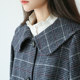 suin2023 ດູໃບໄມ້ລົ່ນແລະລະດູຫນາວໃຫມ່ແບບວິທະຍາໄລຫວານ doll collar ສັ້ນ woolen coat ເປືອກຫຸ້ມນອກຂອງແມ່ຍິງ plaid