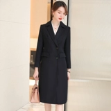 Длинное зимнее элитное пальто для работы, средней длины, в западном стиле